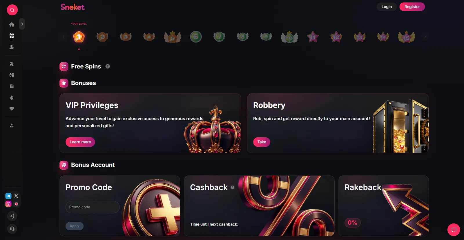 Sneket — Bonuses